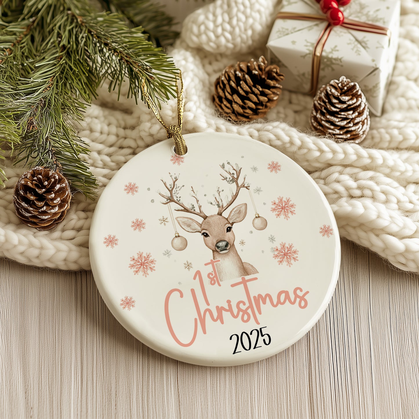 First Christmas Deer Ornament
