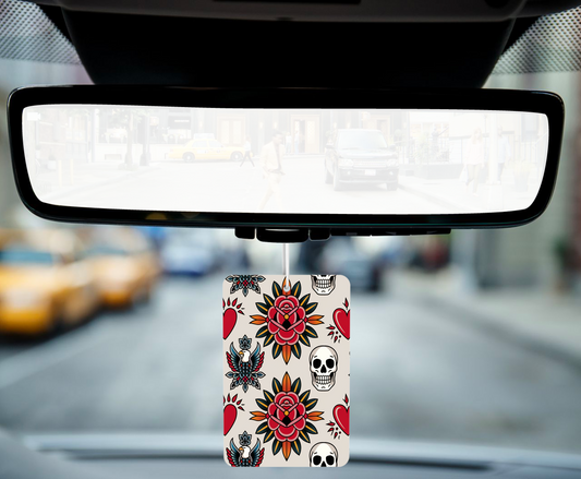 2000’s Skull Tattoo Car Air Freshener – Bold Style, Killer Scents