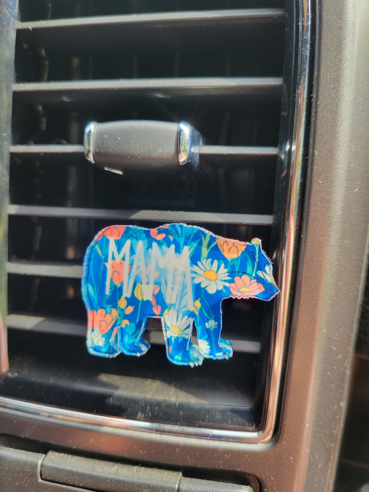 Mama Bear Floral Car Vent Clip – Strong, Sweet & Full of Love