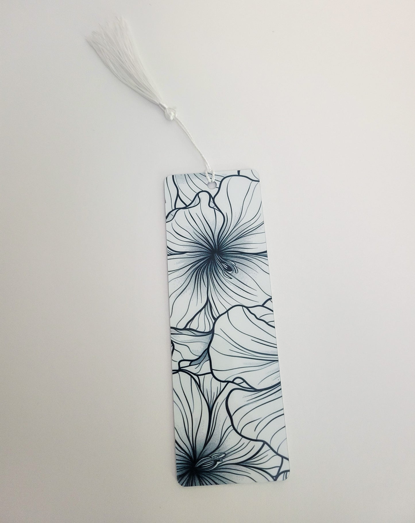 Black & White Floral Bookmark – Classic Elegance for Every Page