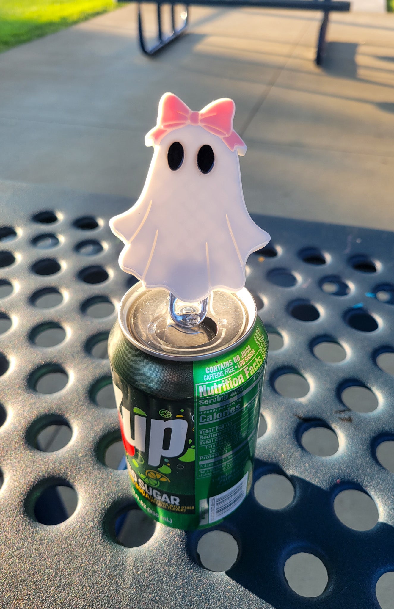 Pink Bow Ghost Can Opener Keychain