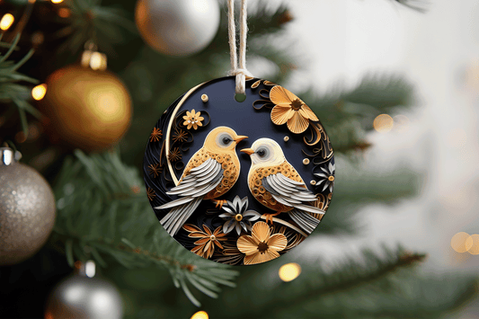 3D Holiday Birds Ornament