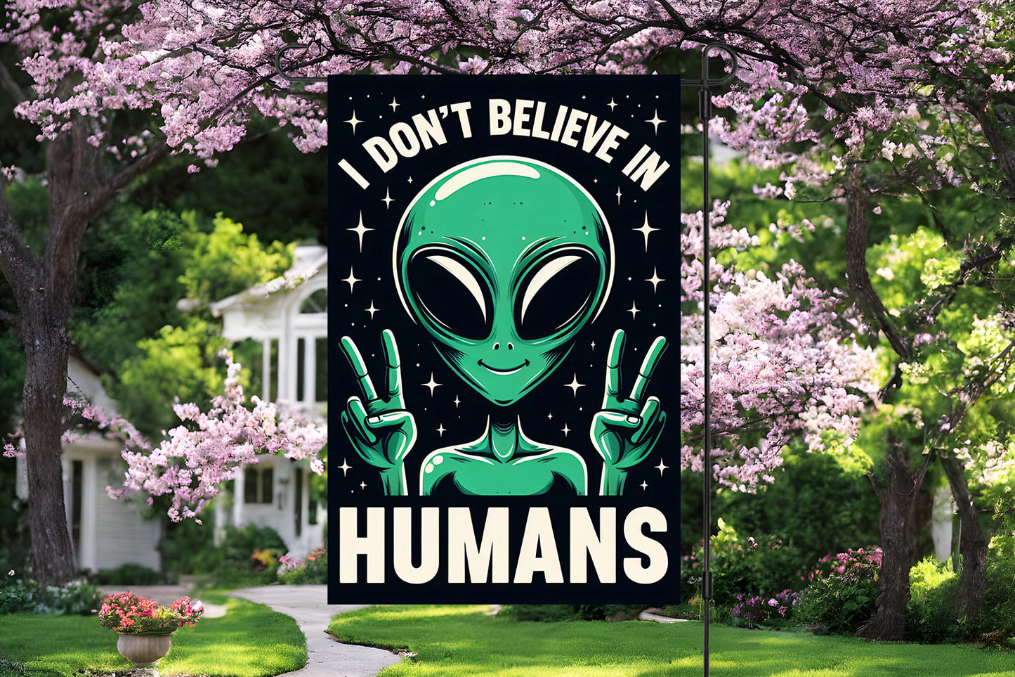 Aliens Garden Flag
