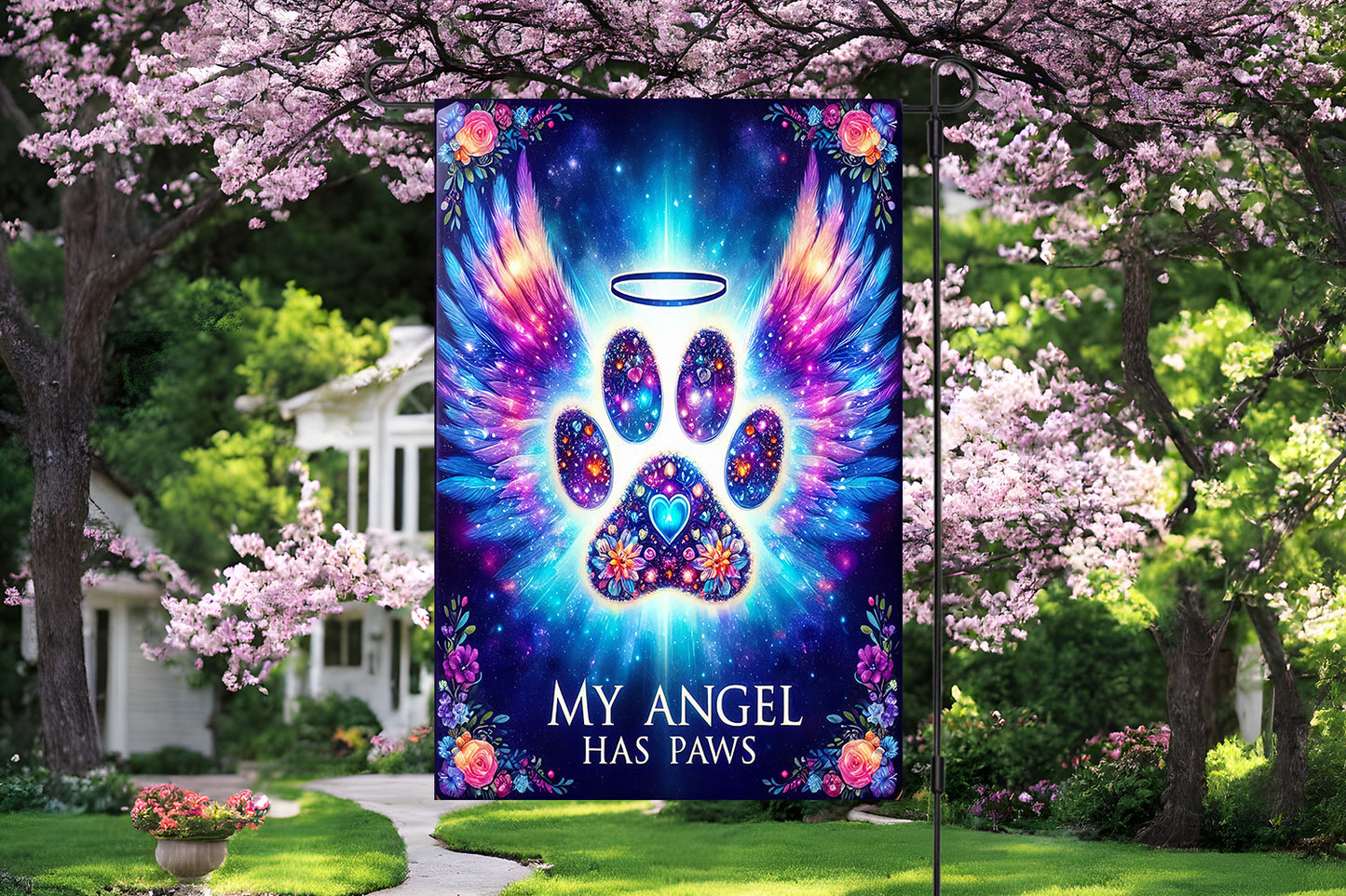 My Angel Has Paws Garden Flag