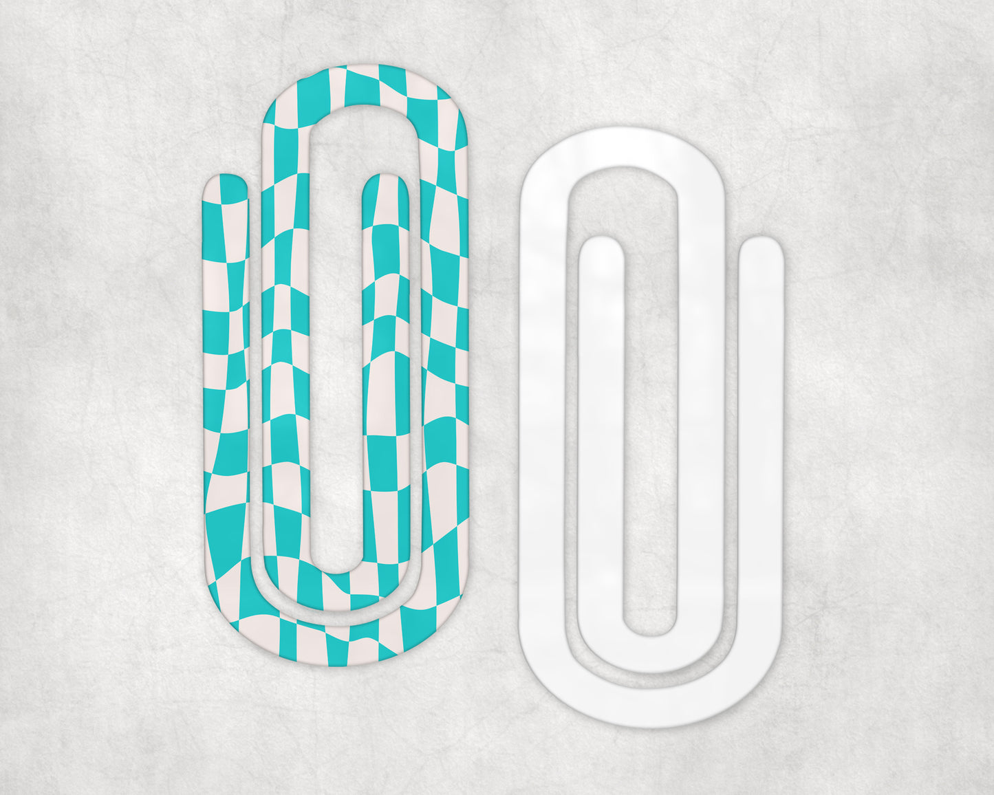 Blue Checkered Acrylic Jumbo Paperclip Bookmark