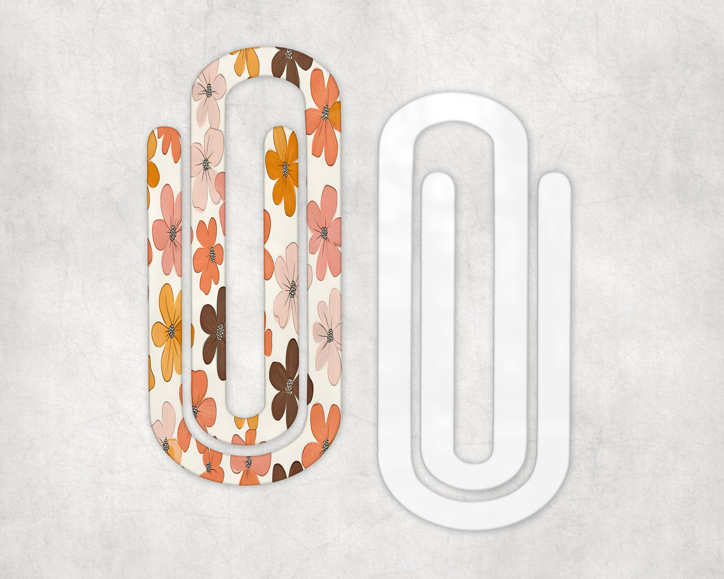 Boho Floral Acrylic Jumbo Paperclip Bookmark