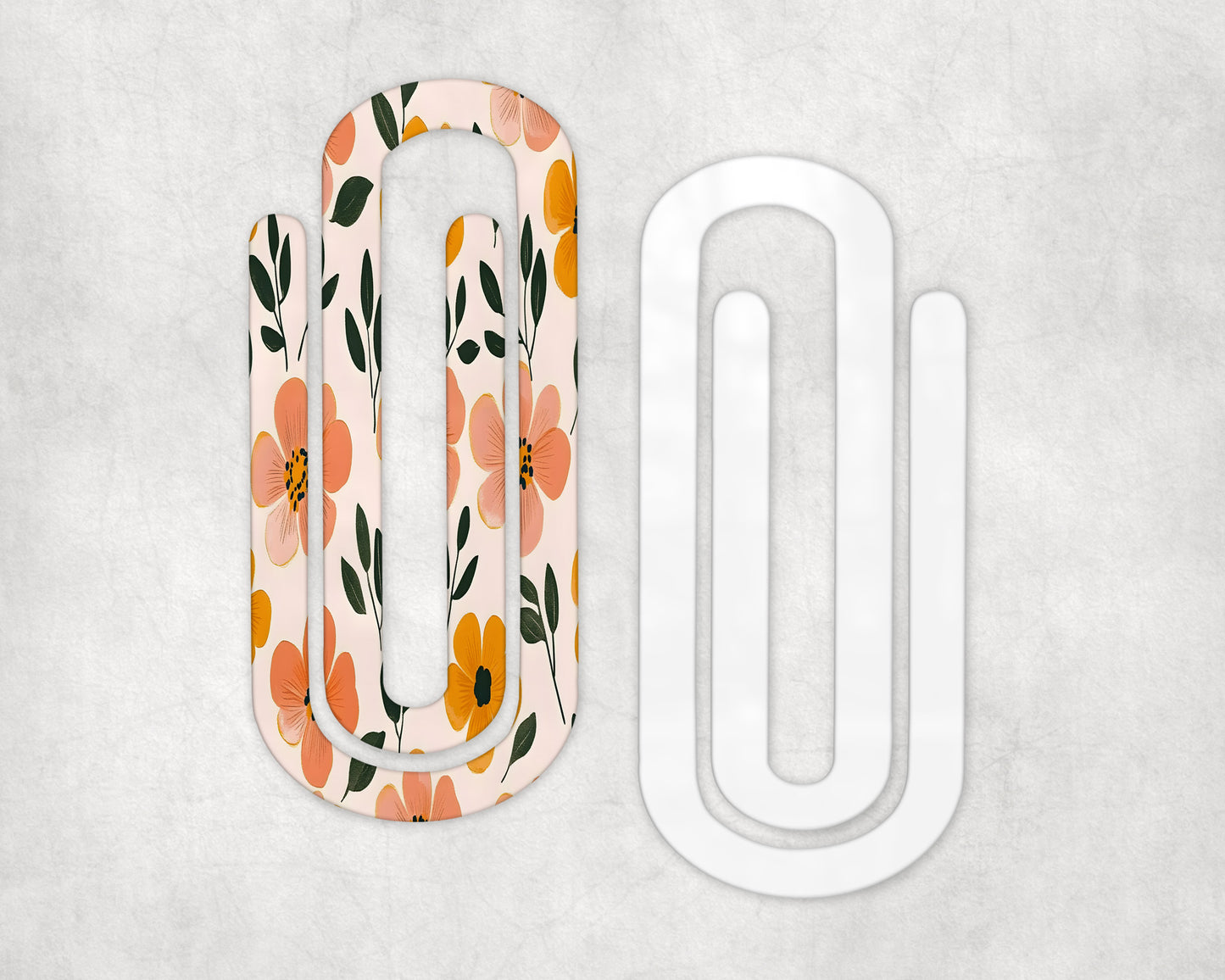 Boho Floral Acrylic Jumbo Paperclip Bookmark
