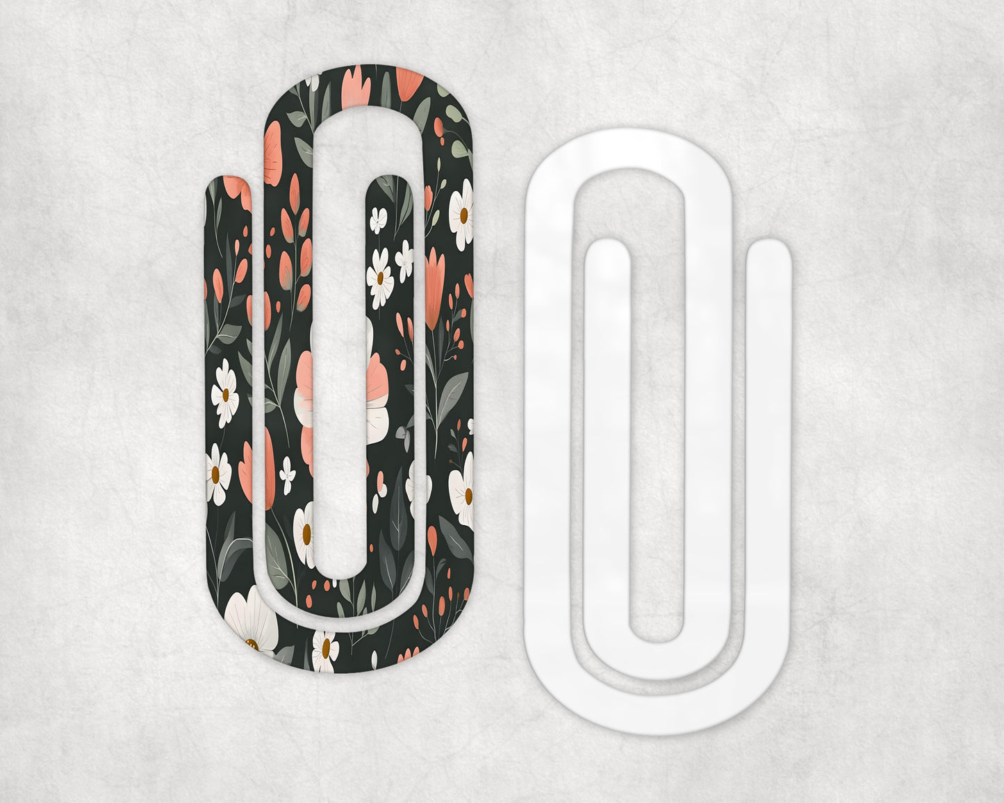 Boho Floral Acrylic Jumbo Paperclip Bookmark
