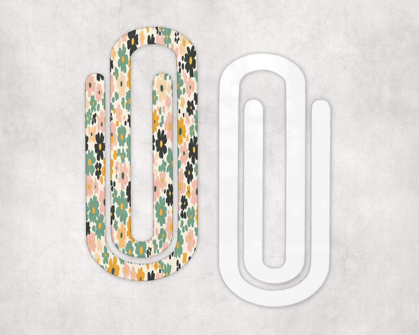 Boho Floral Acrylic Jumbo Paperclip Bookmark