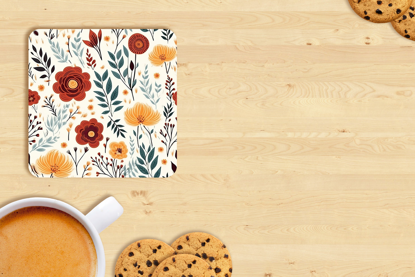 Ruby Boho Floral Coaster Set