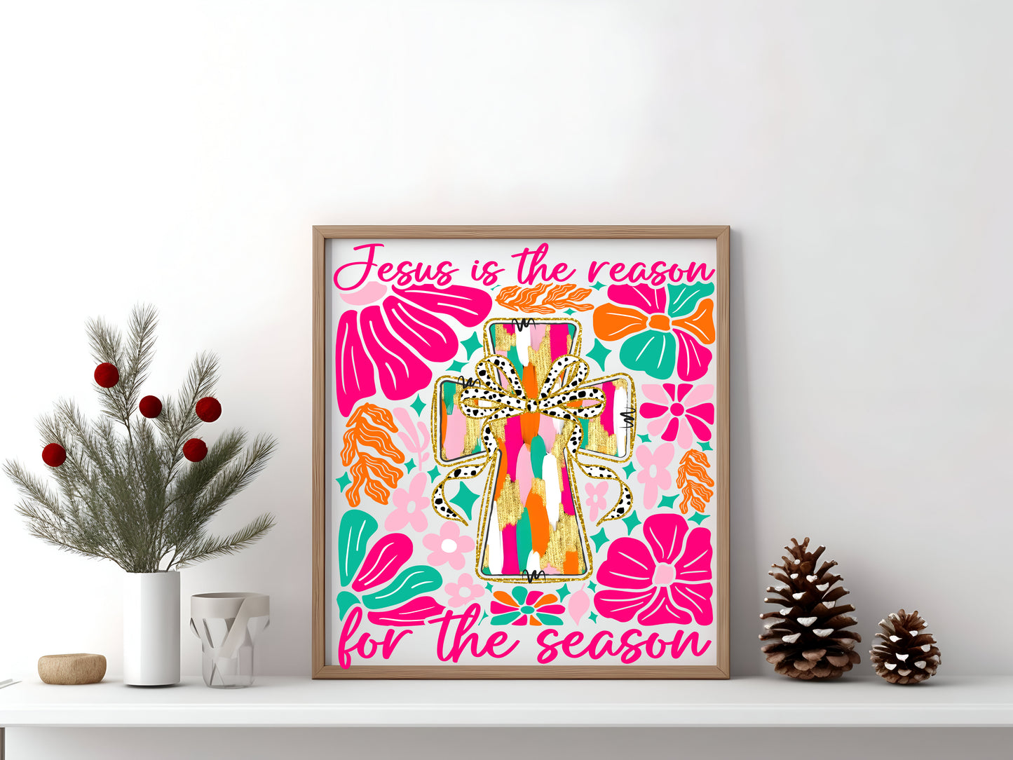 Boho Jesus is the Reason Christmas Sign