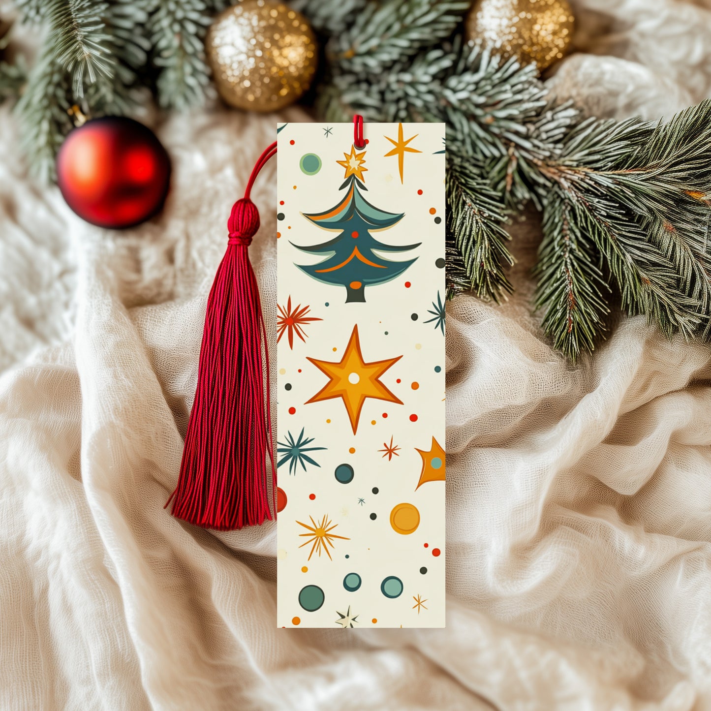 Retro Christmas Bookmark