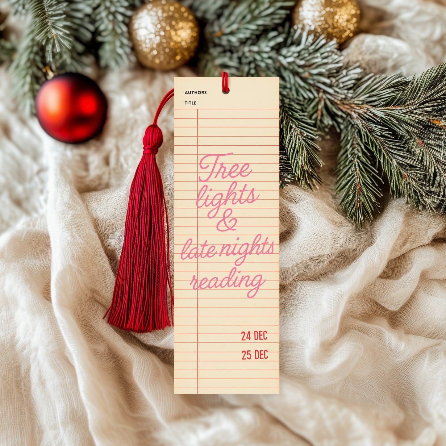 Tree Lights & Late Night Reading Bookmark