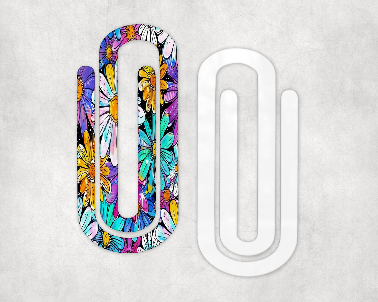 Bright Floral Acrylic Jumbo Paperclip Bookmark