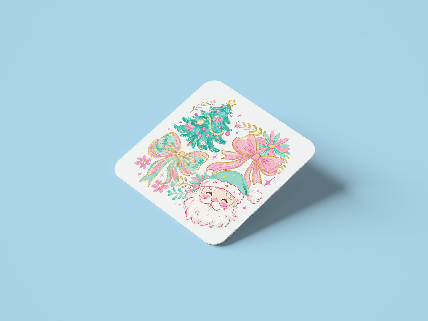 Preppy Christmas Ceramic Coasters