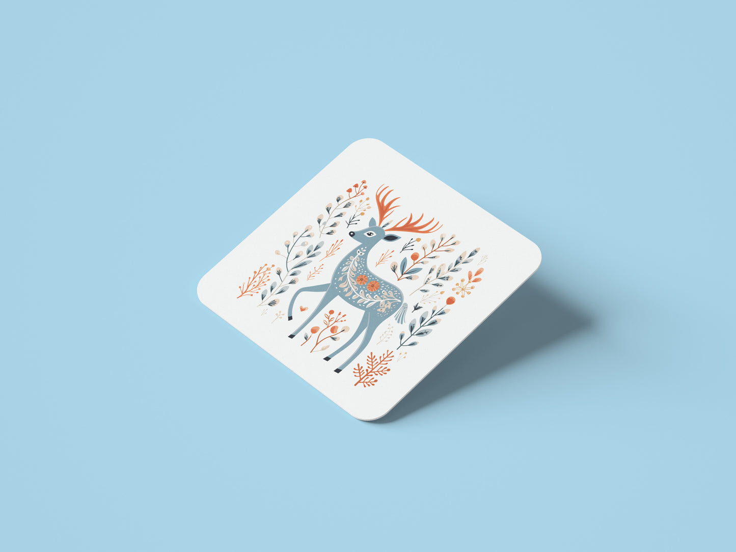 Scandinavian Deer Ceramic Coasters