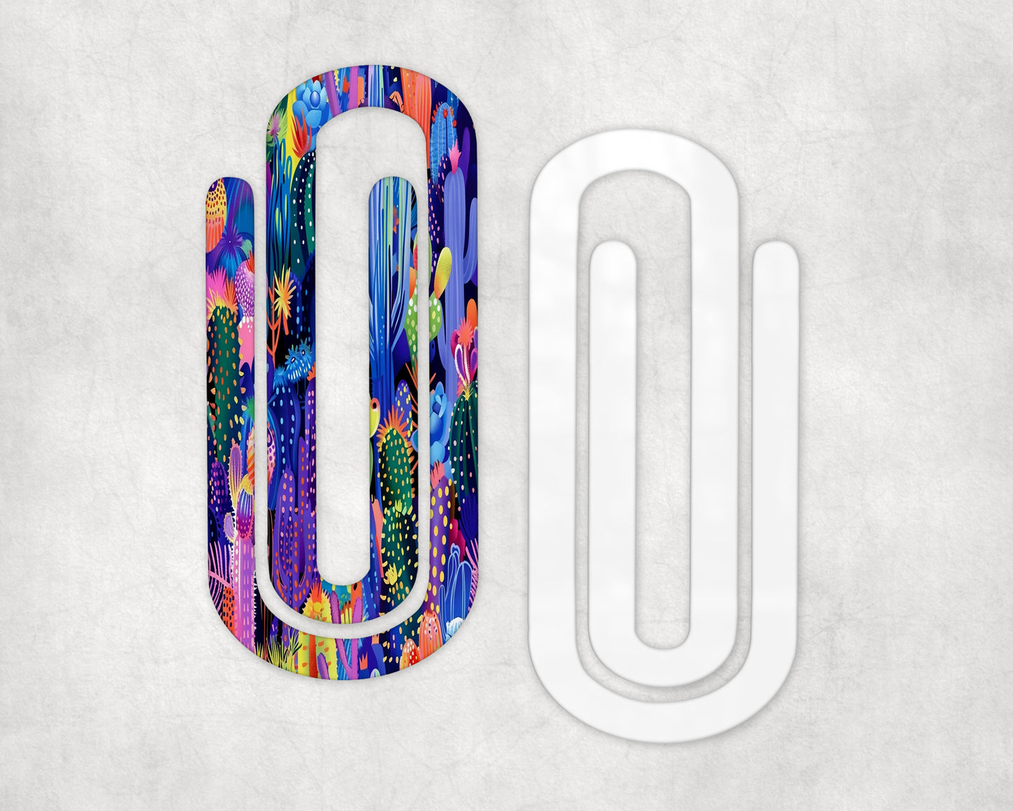 Colorful Cactus Acrylic Jumbo Paperclip Bookmark