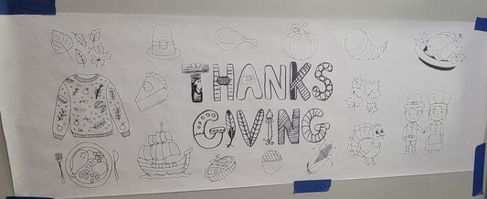 Hand-Painted “Color Yourself” Table Runner for Kids