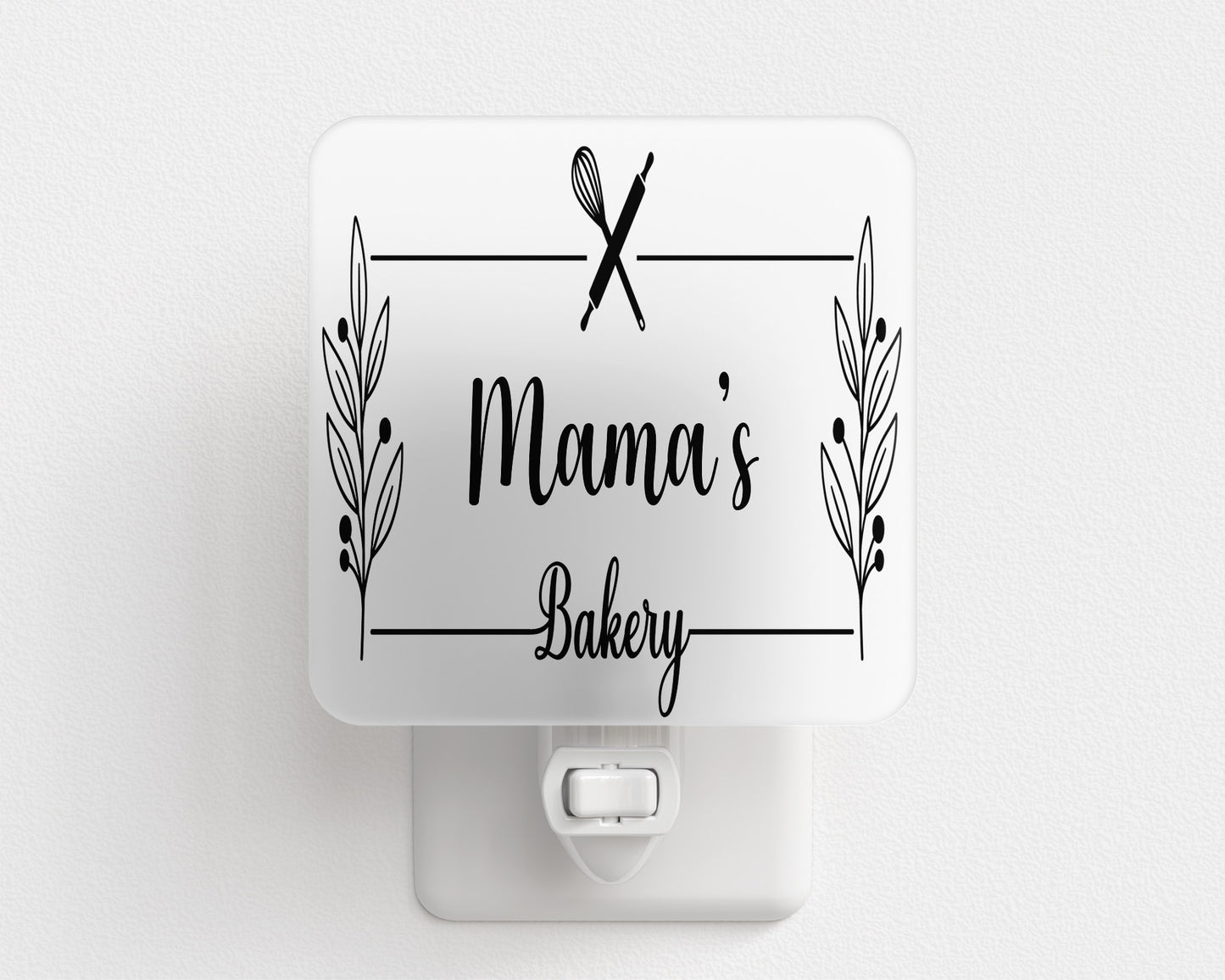 Custom Name Bakery Plug-In Night Light – Personalized LED Night Light for Bakery Décor