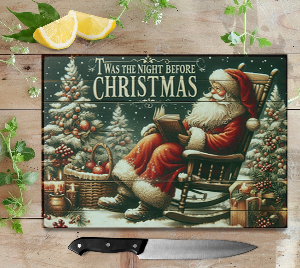 ’Twas the Night Before Christmas Glass Cutting Board