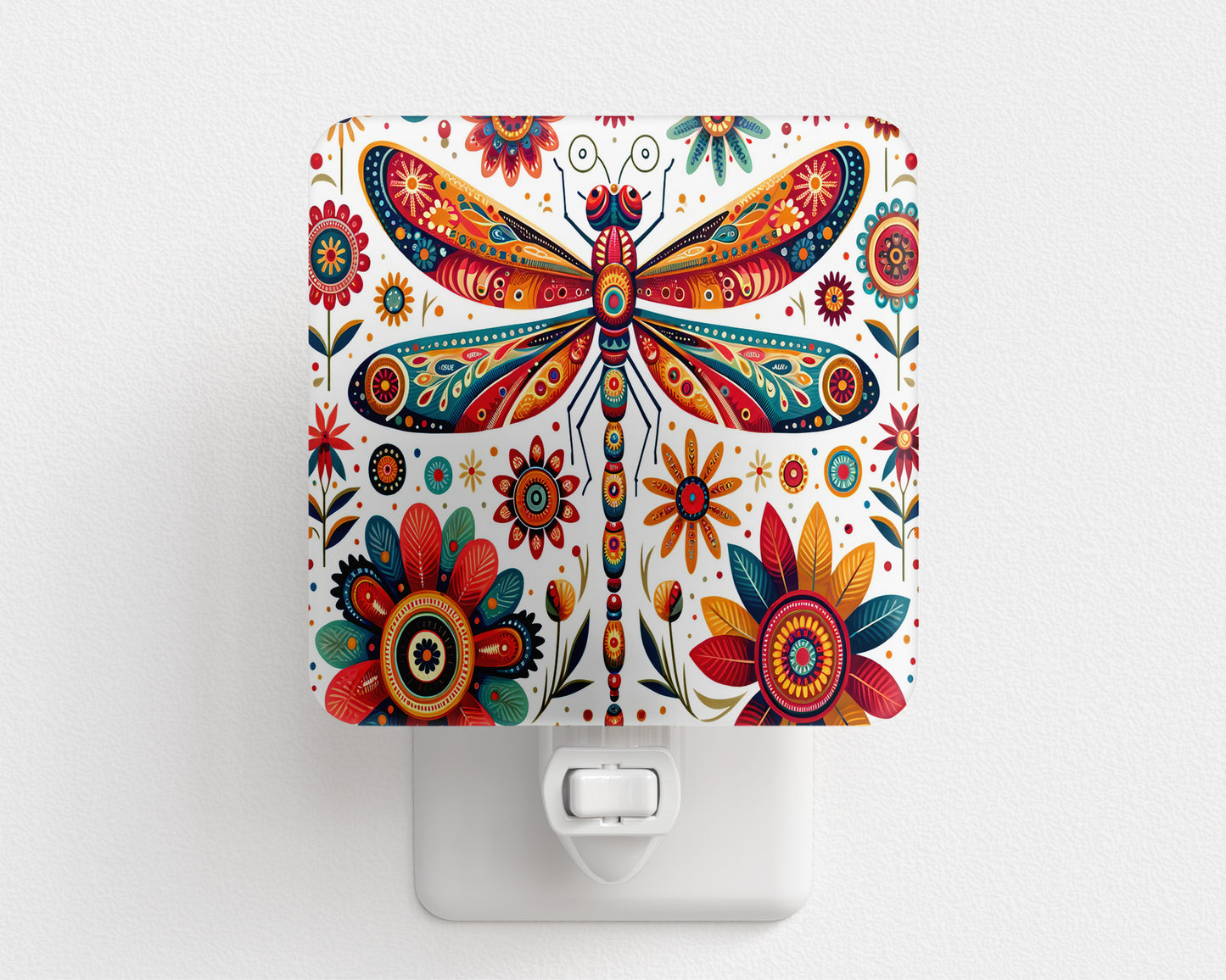 Mosaic Dragonfly Plug-In Night Light – Elegant LED Night Light for Home Décor