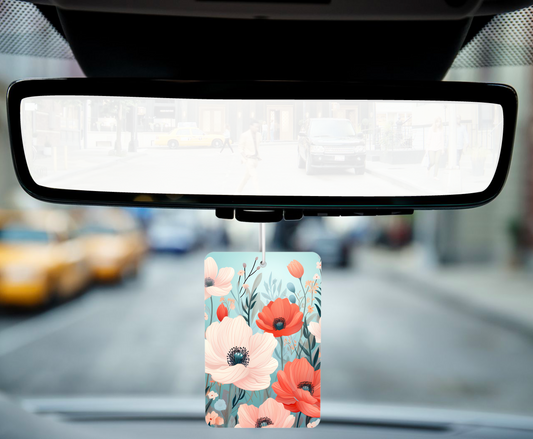Poppy Floral Car Air Freshener – Bold Blooms, Fresh Scents