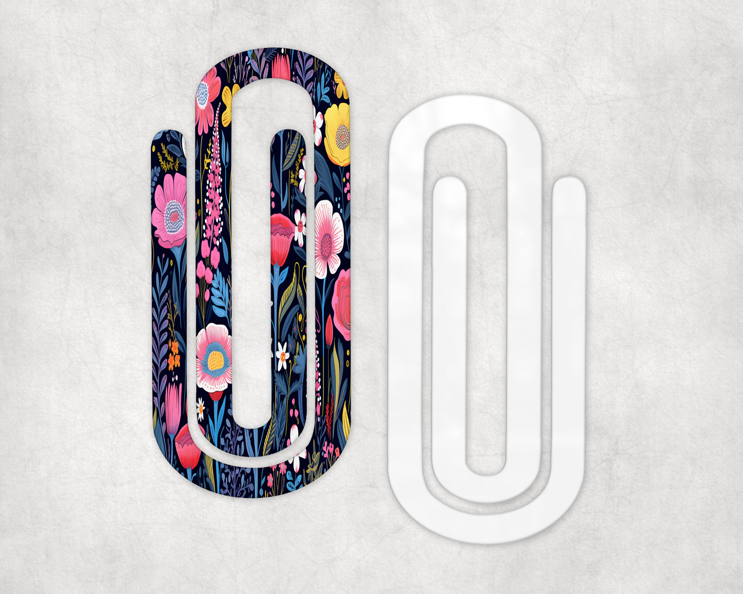 Floral Acrylic Jumbo Paperclip Bookmark