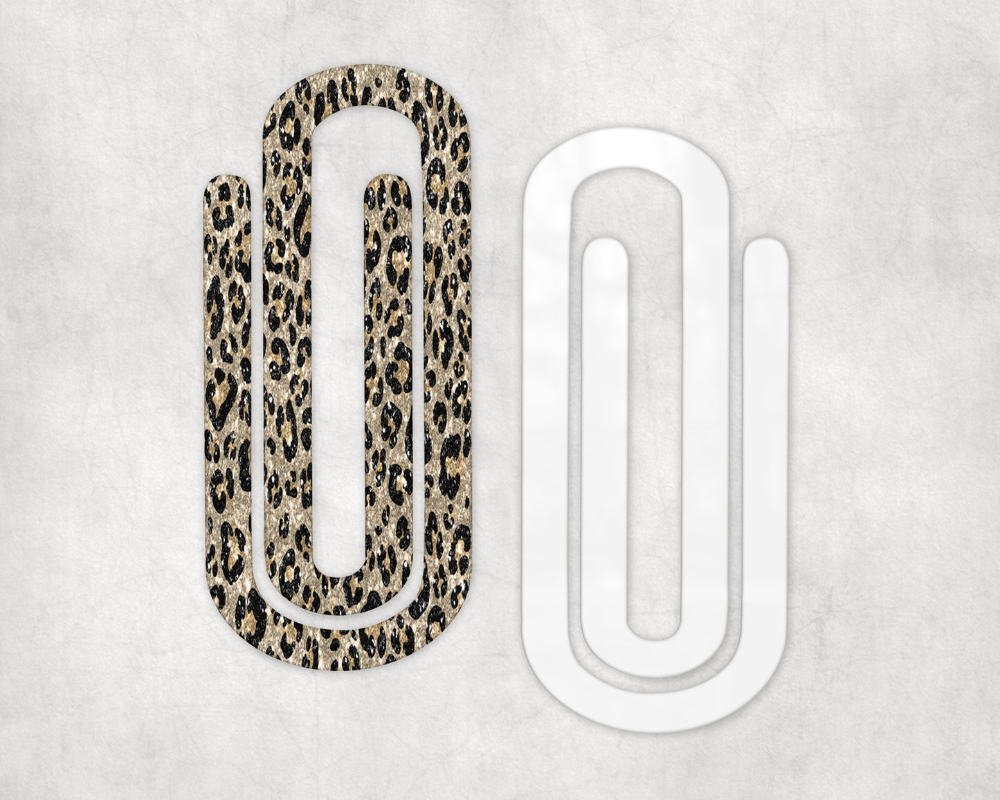 Glittered Leopard Acrylic Jumbo Paperclip Bookmark