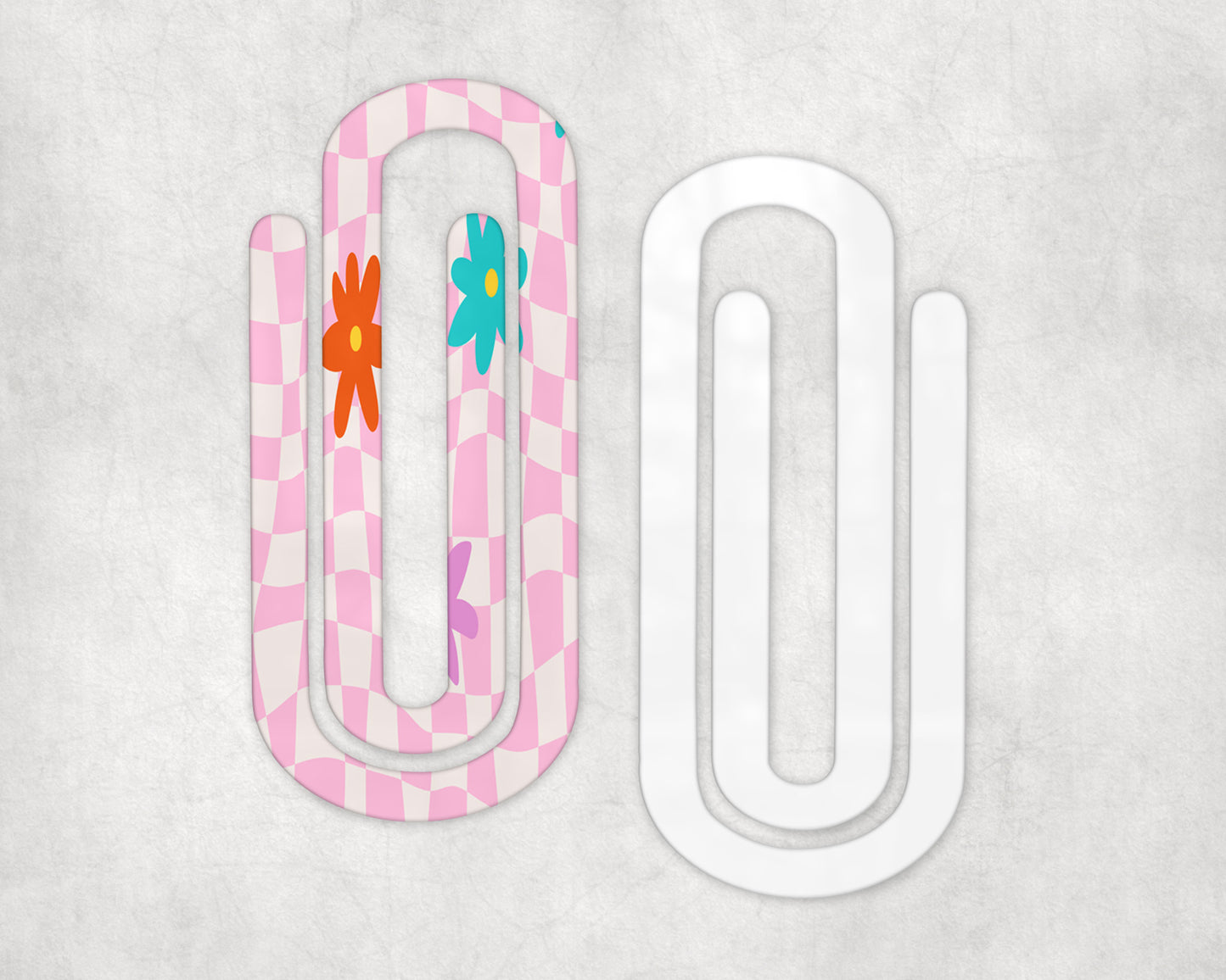 Groovy Flowers Acrylic Jumbo Paperclip Bookmark