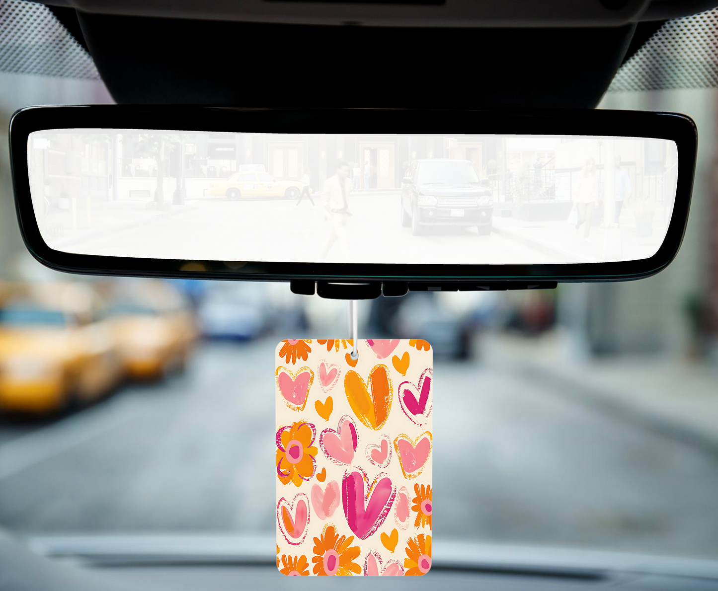 Retro Heart & Flowers Air Freshener