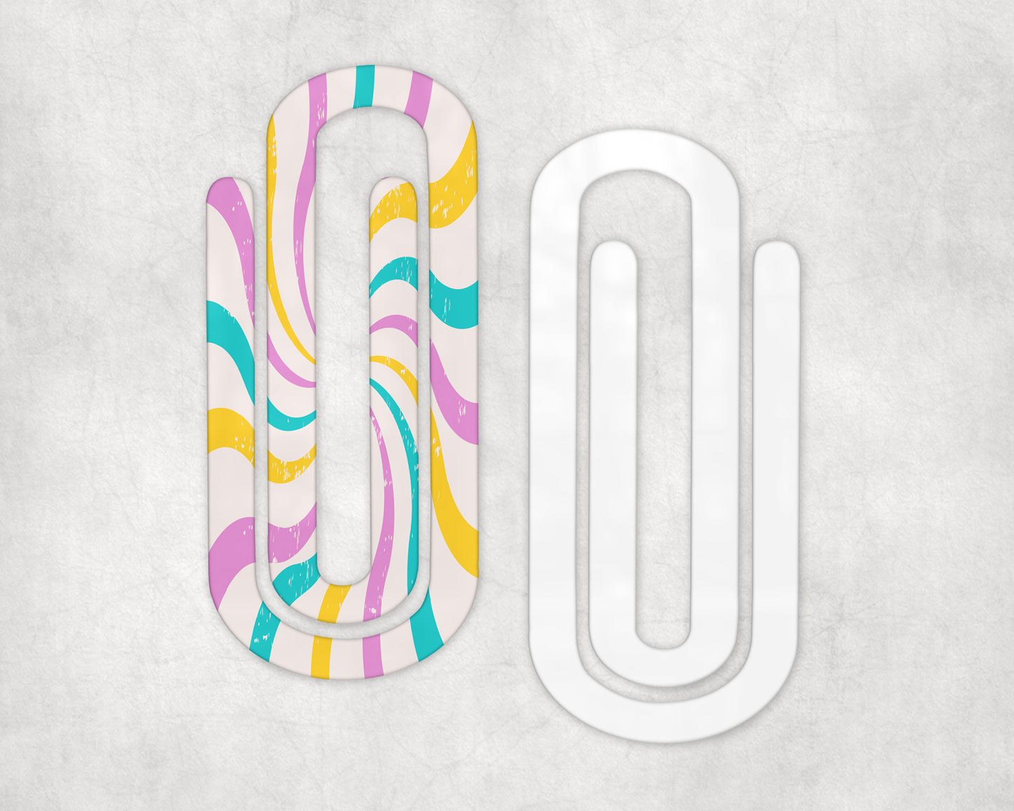 Groovy Swirls Acrylic Jumbo Paperclip Bookmark