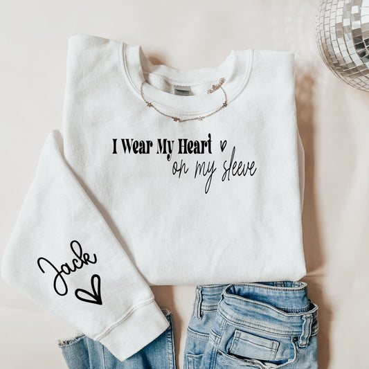 Stylish Mom Heart On My Sleeve Sweatshirt Collection | Trendy Motherhood Apparel