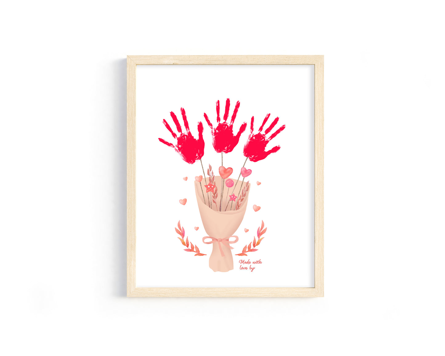 DIY Hearts Bouquet Handprint Sign