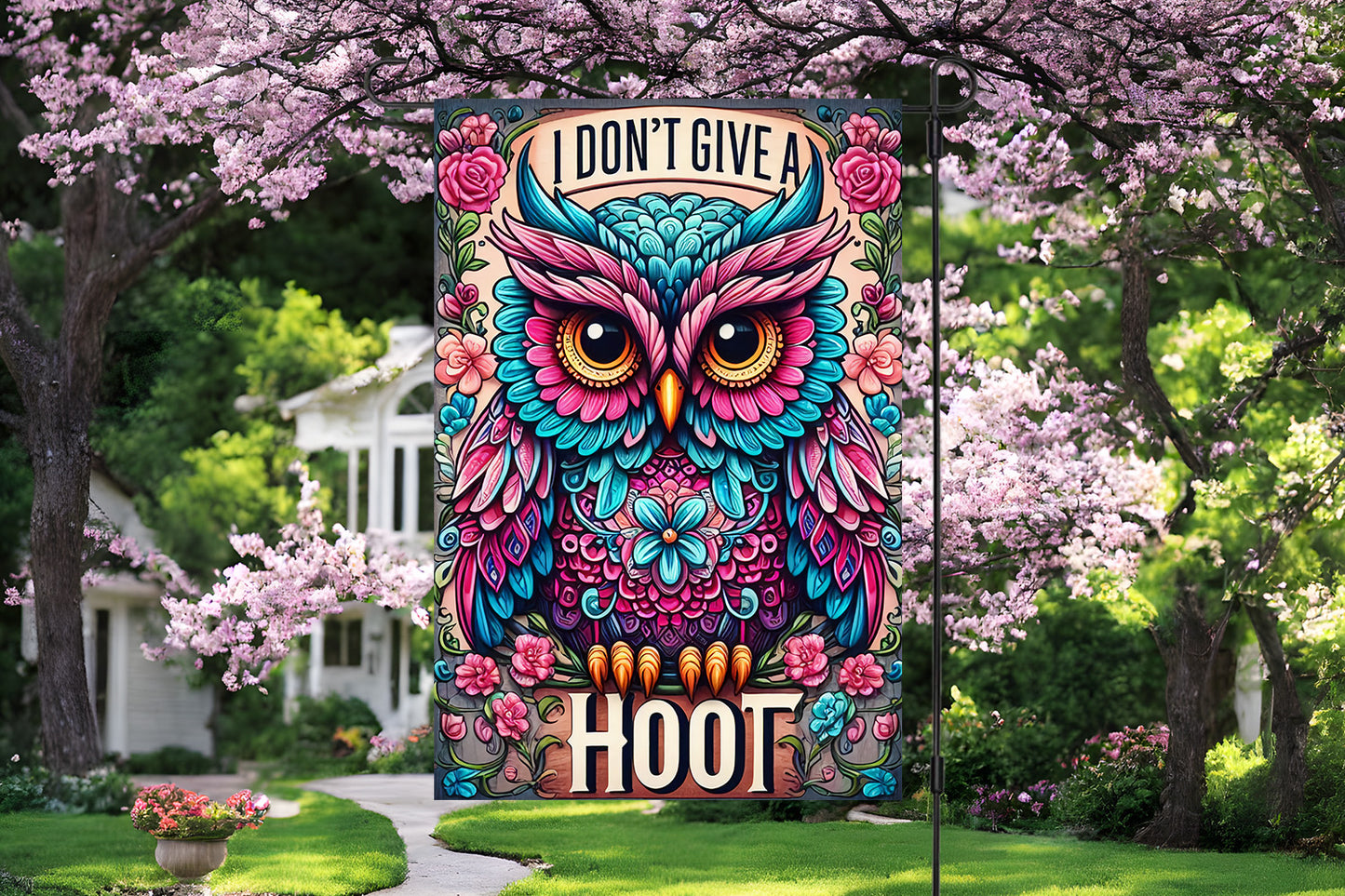 I Don't Give A Hoot Garden Flag