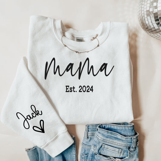 Mama Est. 2024 Sweatshirt | Trendy Motherhood Apparel