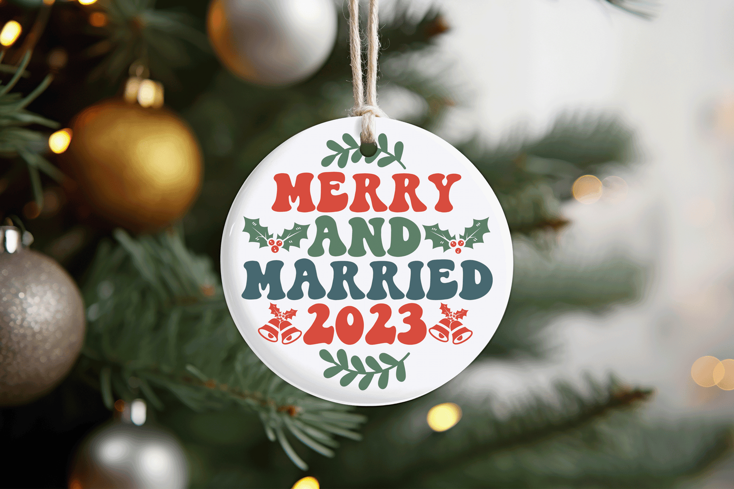 Merry and Married Ornament