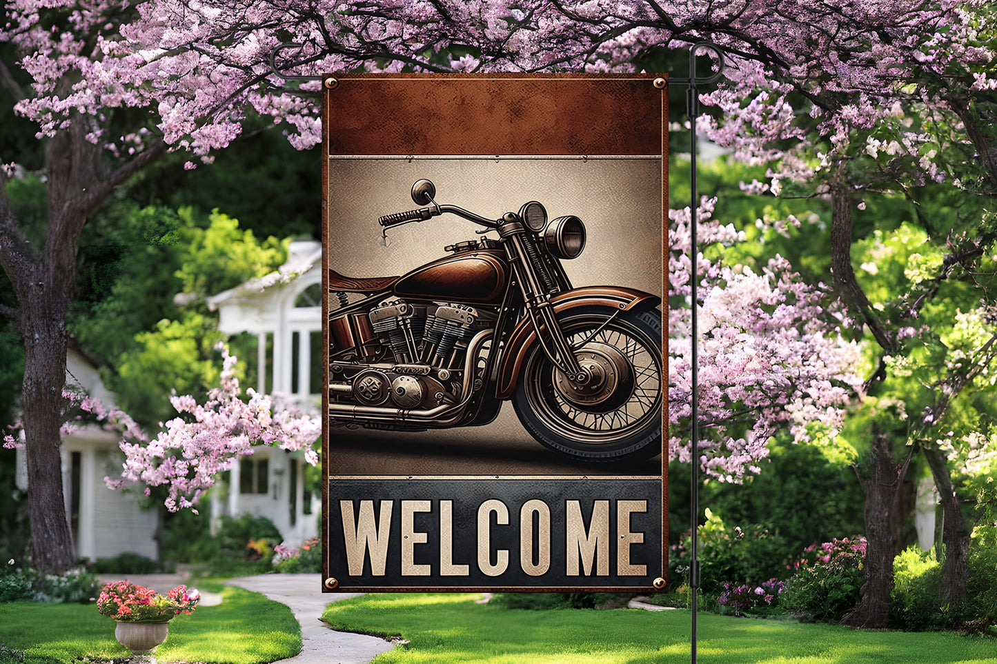 Motorcycle Garden Flag