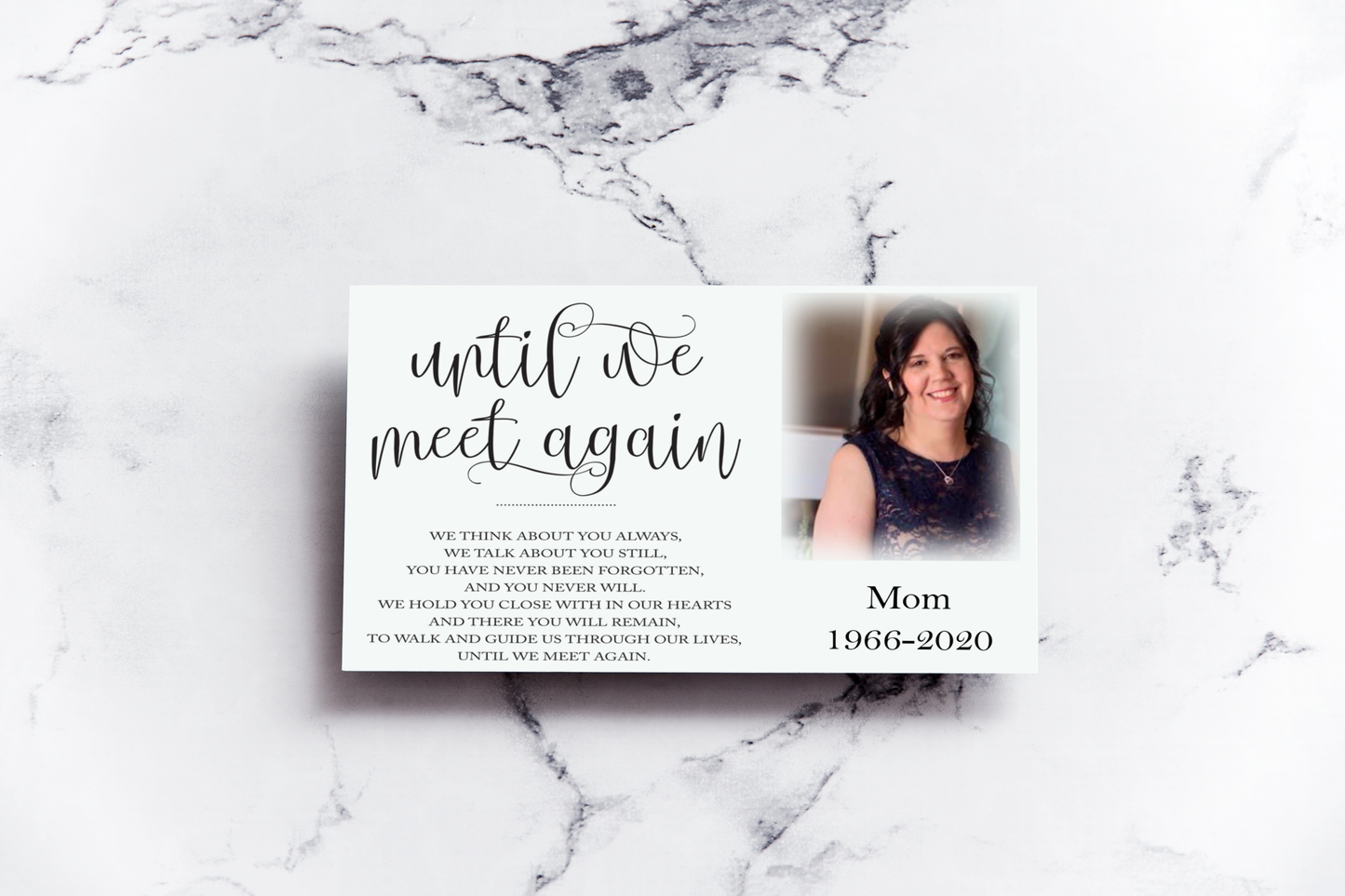 Memorial Metal Keepsake Card – "Carry You With Me"