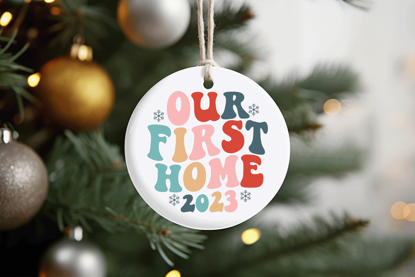 Retro Our First Home Ornament