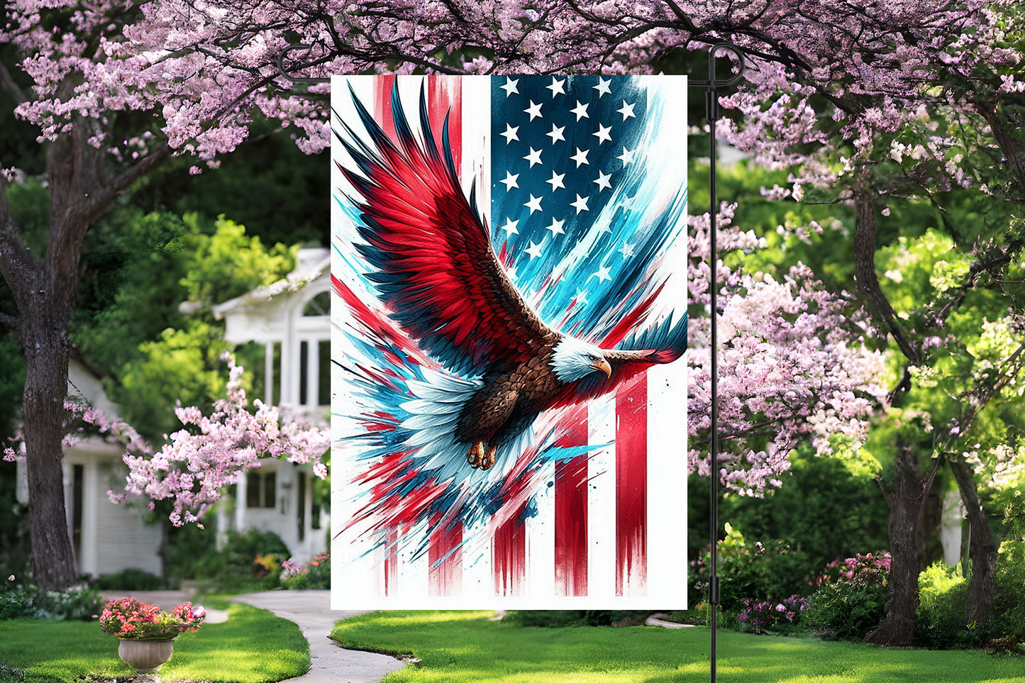 Patriotic Eagle Garden Flag