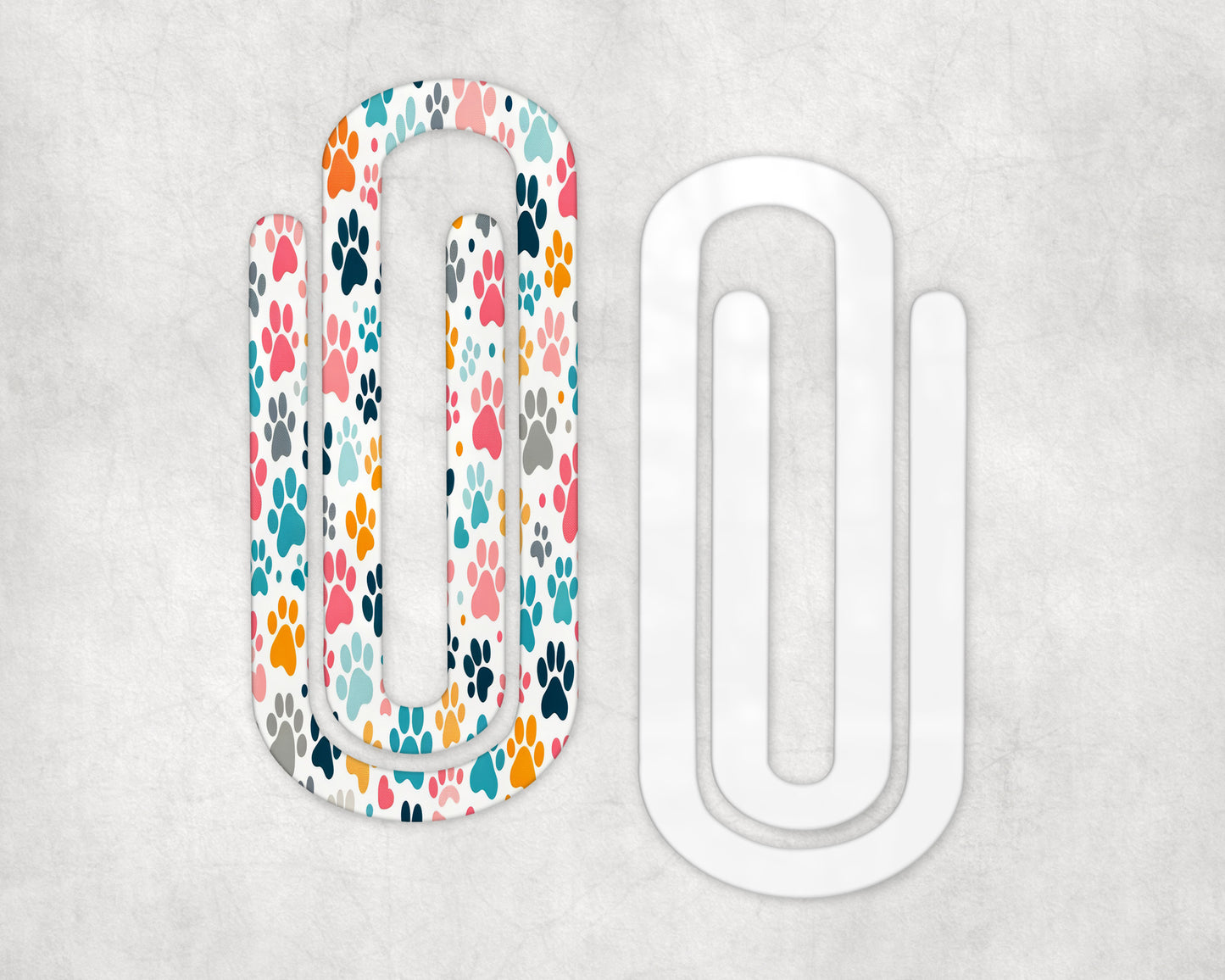Paw Prints Acrylic Jumbo Paperclip Bookmark