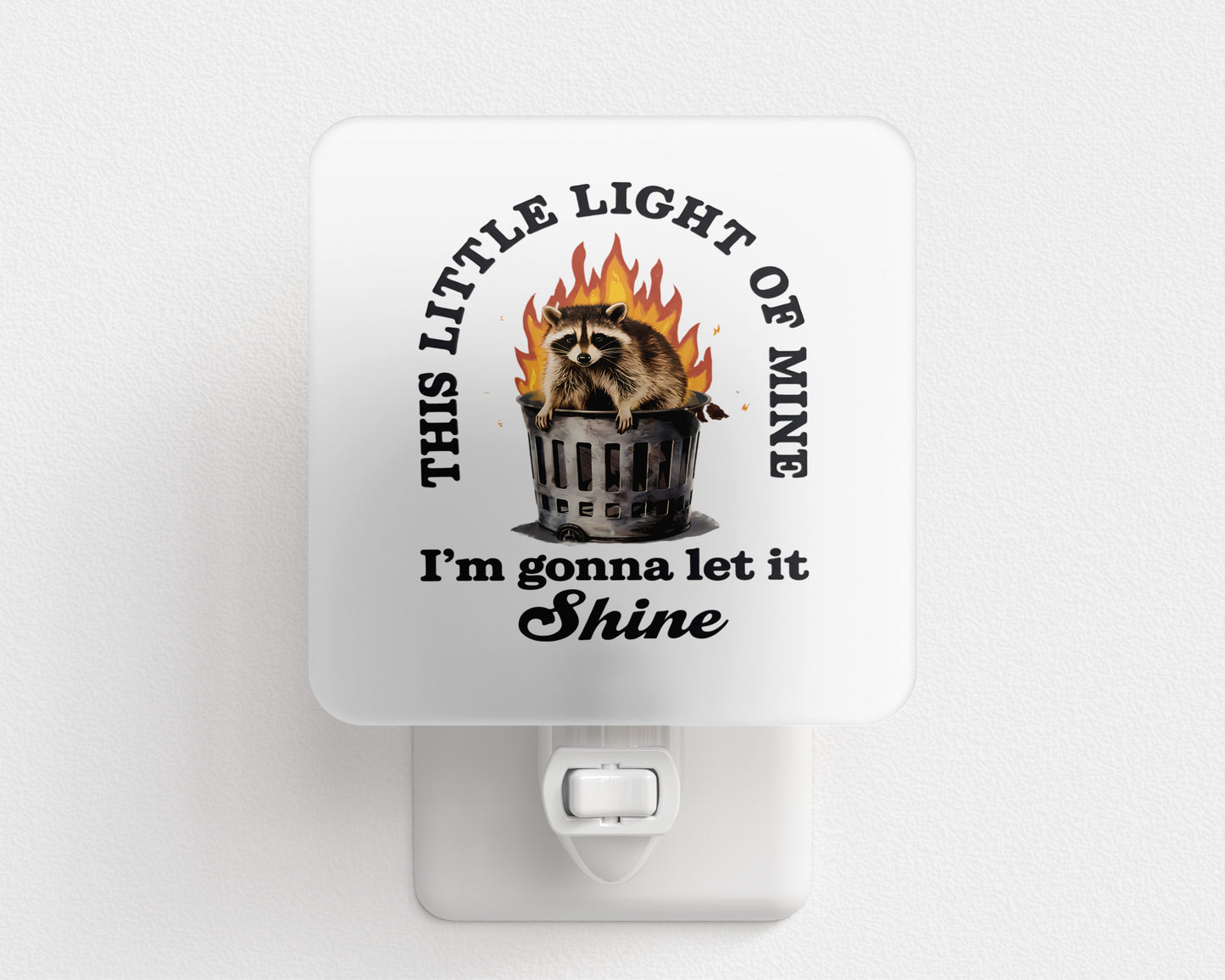 Raccoon Dumpster Fire Plug-In Night Light