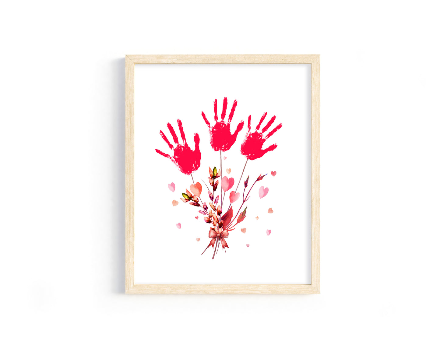DIY Hearts Bouquet Handprint Sign