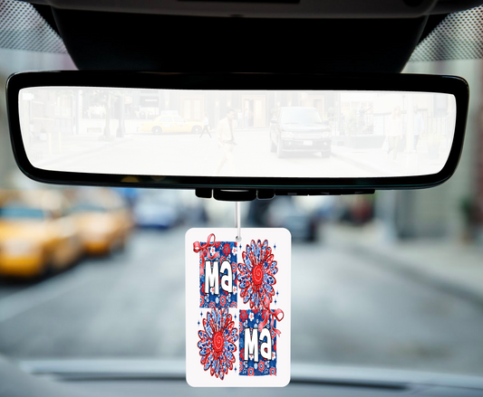 Red, White & Blue Mama Car Air Freshener