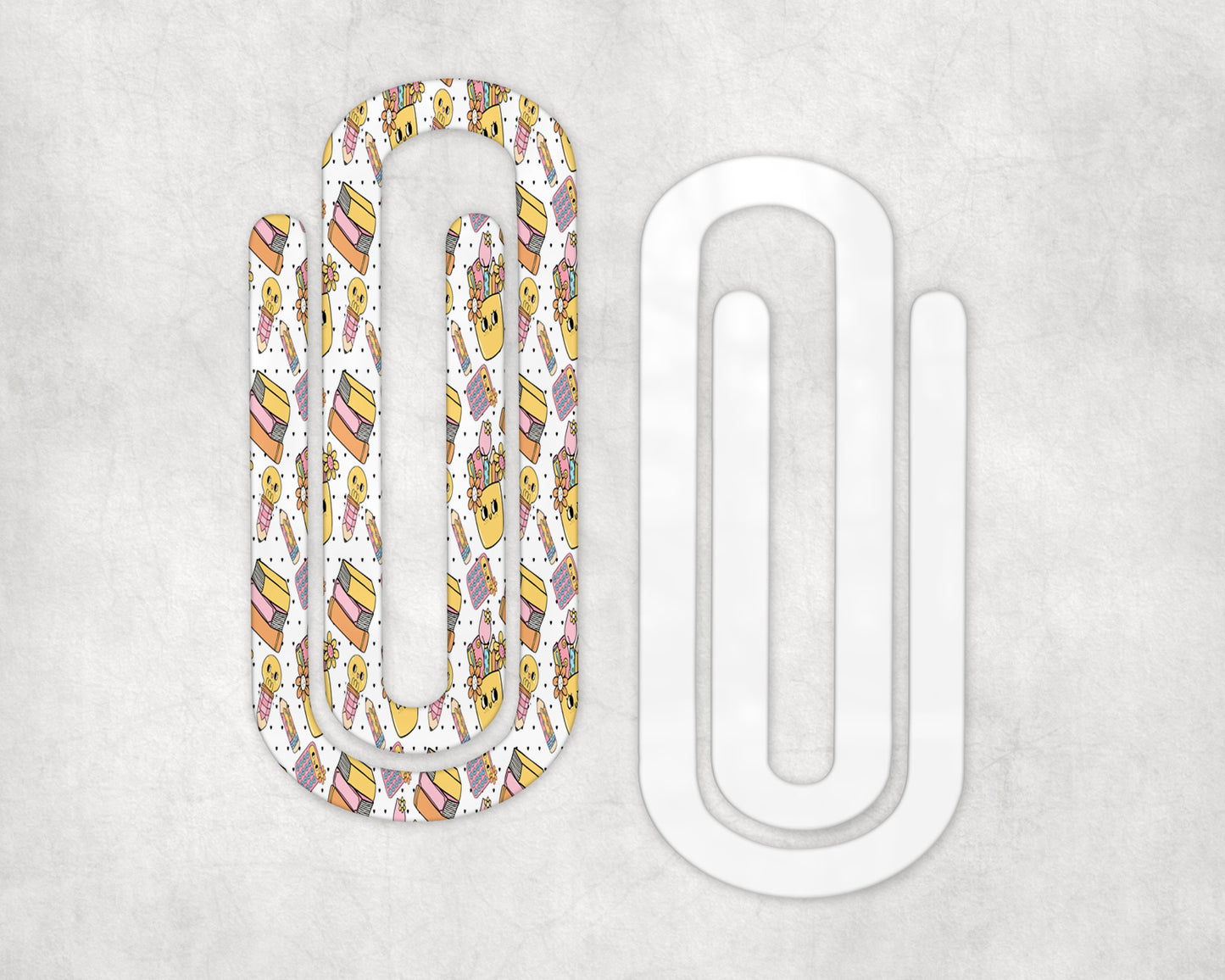 Retro Back to School Acrylic Jumbo Paperclip Bookmark