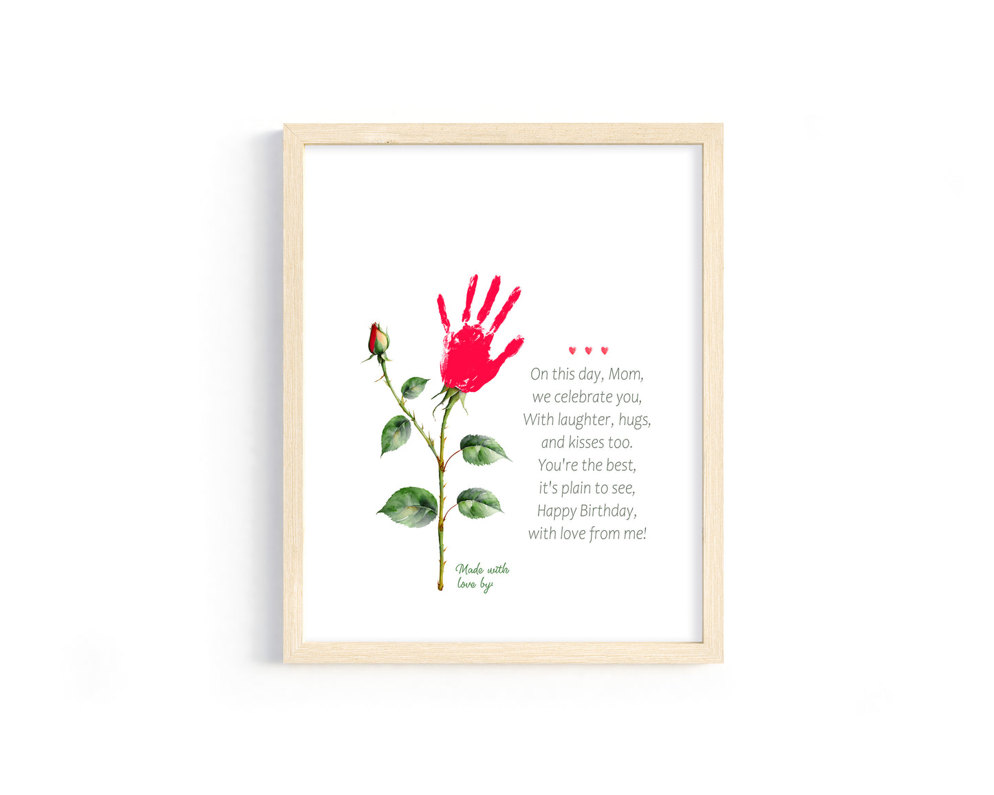 DIY Roses for Mom Handprint Sign