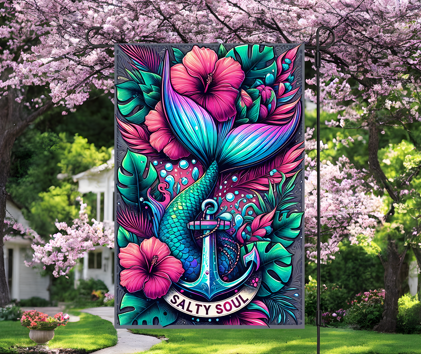 Salty Soul Mermaid Garden Flag