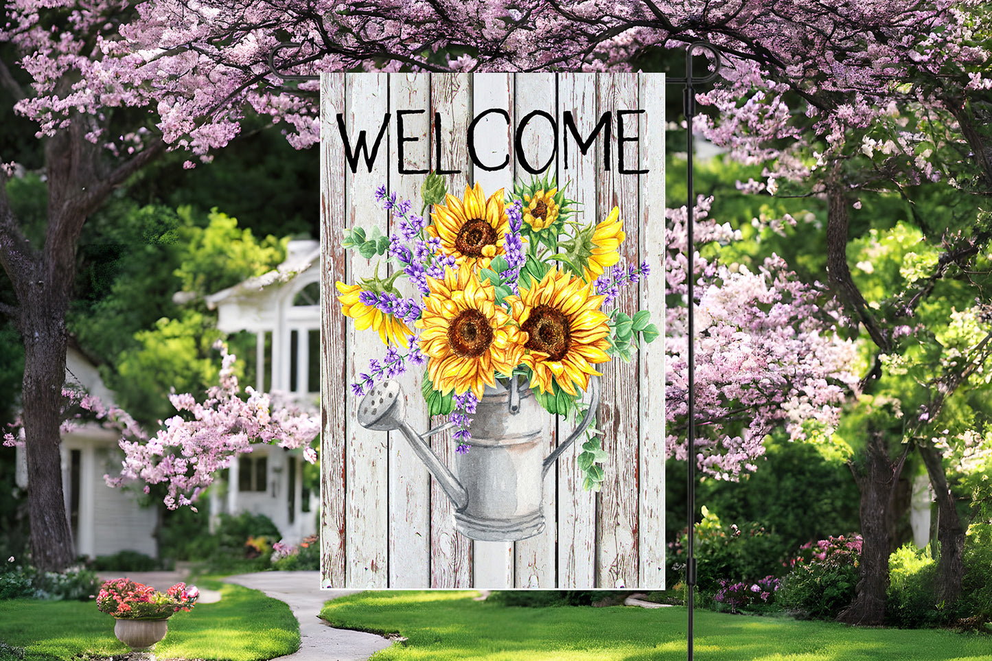Sunflower & Lavender Garden Flag