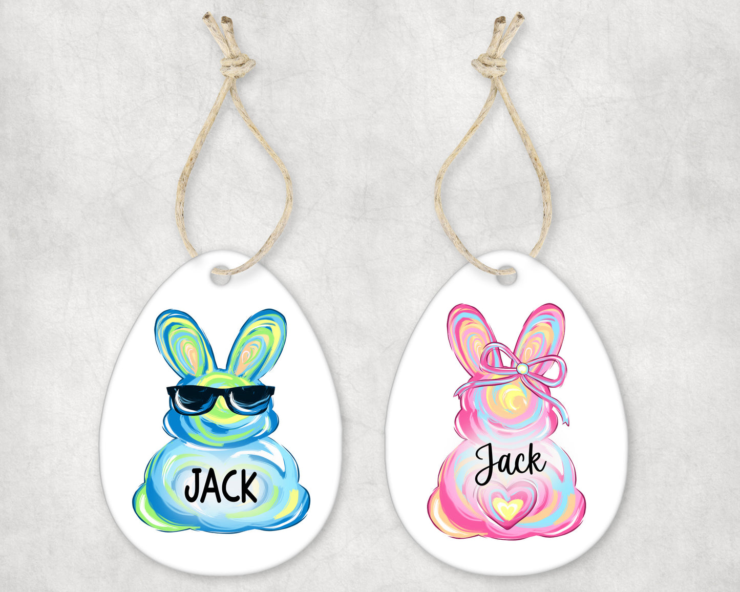 Watercolor Bunny Easter Tag