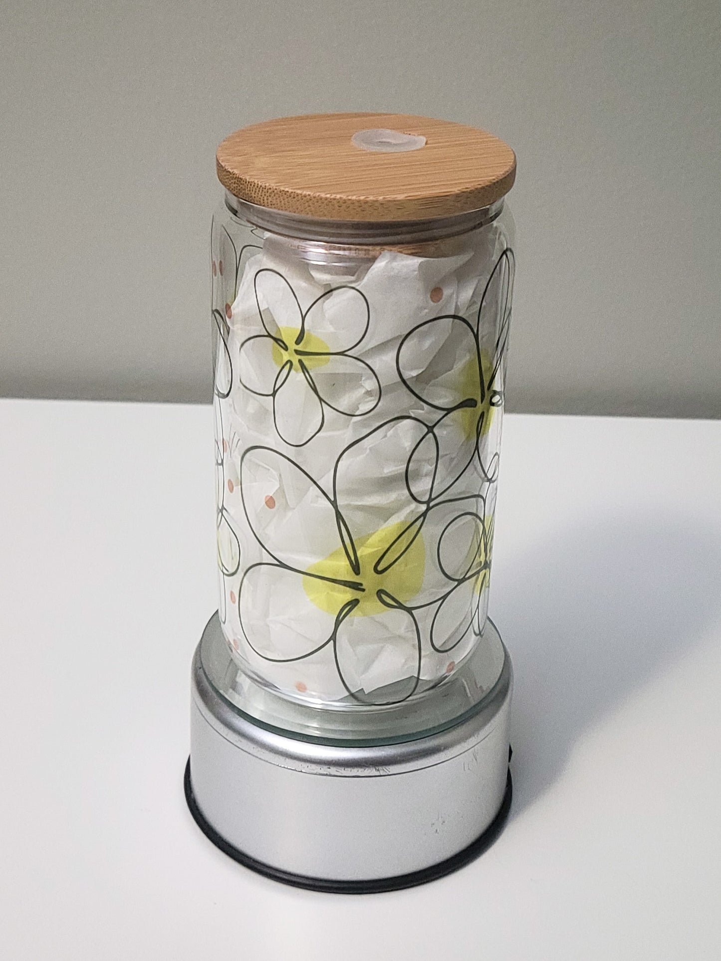 Floral Glass Libby Cup